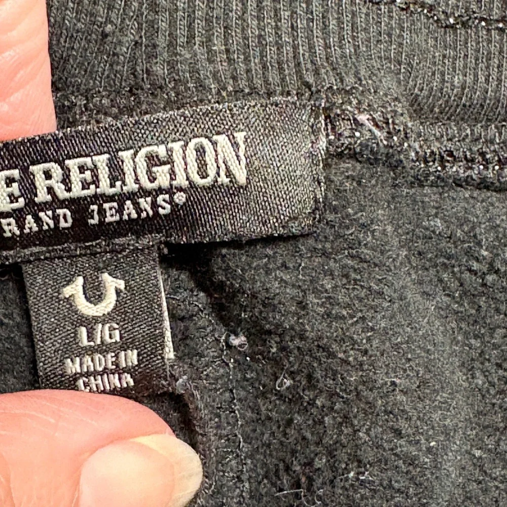 True Religion T-Shirt and Joggers Set Boys Large Black Graphic 2-Piece Outfit